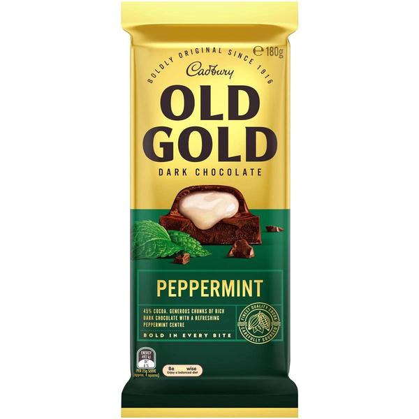 Australian Cadbury Old Gold Dark Chocolate Peppermint 180g RRP 5.99 CLEARANCE XL 4.50